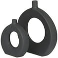 thumbnail image 5 of CosmoLiving by Cosmopolitan 15", 10"H Round Donut Shaped Black Ceramic Vase, Set of 2, 5 of 7