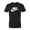 thumbnail image 5 of Nike Men's T-Shirt Logo Swoosh Printed Athletic Active Short Sleeve Shirt, Black, M, 5 of 5