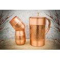 thumbnail image 4 of Pure Copper Water Jug with 2 Barrel  Tumblers (Hammered & Plain) - Ayurvedic Benefits, 4 of 6