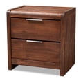 thumbnail image 1 of Baxton Studio Torres Brun Oak A Fini Table de Chevet en Bois 2 Tiroirs, 1 of 9