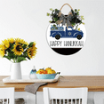 thumbnail image 4 of Eveokoki happy Hanukkah Vintage Truck&nbsp;Front Door Sign Funny Wreaths Hanging Wooden Plaque Decoration Round Rustic Wood Farmhouse Porch Decor for Home Front Door Decor, 11 x 11 Inch, 4 of 6