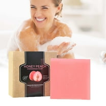 SDOHIG Bath Bar Soap, Handmade Honey Peach Soap, Rich Lather for Deep Clean, Gently Removes Grease Dirt, Natural Refreshing, Suitable for All Skin Types