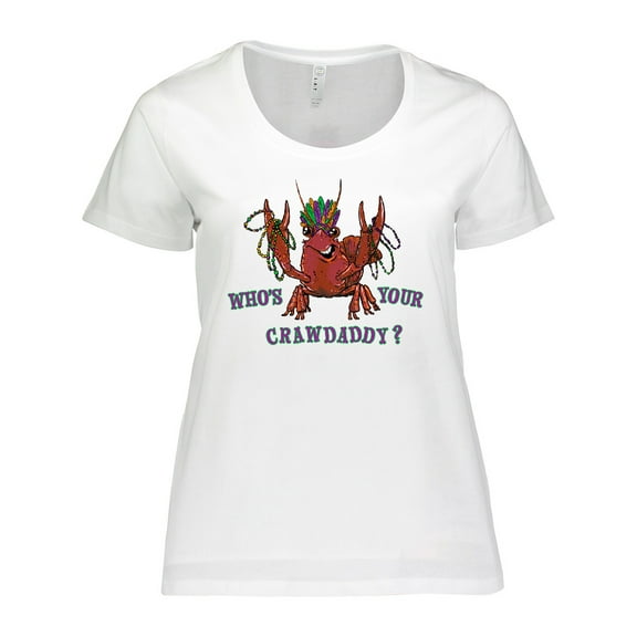 Inktastic WHO'S YOUR CRAWDADDY? Mardi Gras Crayfish Women's Plus Size T-Shirt
