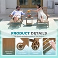 thumbnail image 6 of Wood Look HDPE Outdoor Chaise Lounge Chair, Rolling Pool Lounger, Aqua, 6 of 7