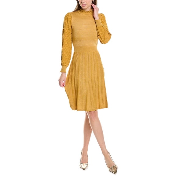 Nanette Nanette Lepore womens Mock Sweaterdress, s, Yellow
