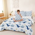 thumbnail image 3 of Erosebridal Blue Whale Bedding Comforter Set 7 Pieces For Boys Girls,Teens Ocean Theme Animal Boat Full Bedding Set,Microfiber Bedroom Decor, 3 of 6