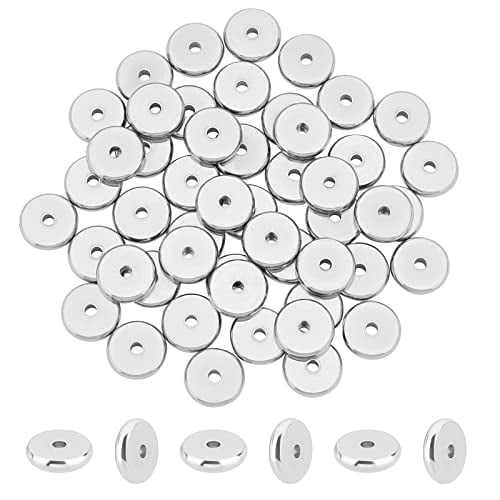 Flat round metal deals beads