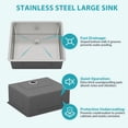 thumbnail image 5 of Undermount Single Bowl Stainless Steel Kitchen Sink, 5 of 12