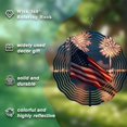 thumbnail image 4 of 3D Metal Hanging Wind Spinners - Artistic American Flag Design with Tropical Palm Trees for Yard & Garden Decor, 4 of 6
