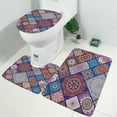 thumbnail image 2 of Multicolor Ethnic Mandala Pattern Bathroom Rugs Sets 3 Piece,Toilet Cover Set,Absorbent Non Slip Bathroom Mats Sets with U-Shaped Contour Rug Toilet Rug Set, 2 of 5