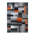 thumbnail image 2 of Emma + Oliver 5x7 Modern Cubist Olefin Accent Rug in Gradient Shades of Black, Gray and Orange with Natural Jute Backing, 2 of 7