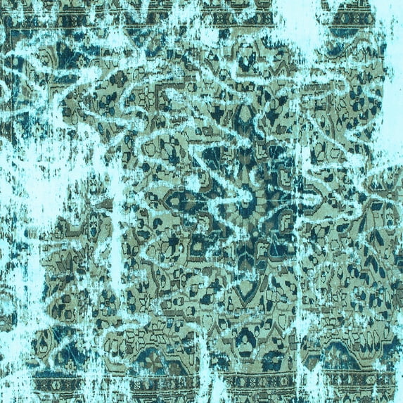 Ahgly Company Indoor Square Abstract Light Blue Modern Area Rugs, 4' Square
