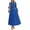 Blue, variant on Spring Dresses for Women 2026 Casual Long Sleeve V Neck Elastic Waist Lightweight Maxi Wedding Guest Dress Pockets