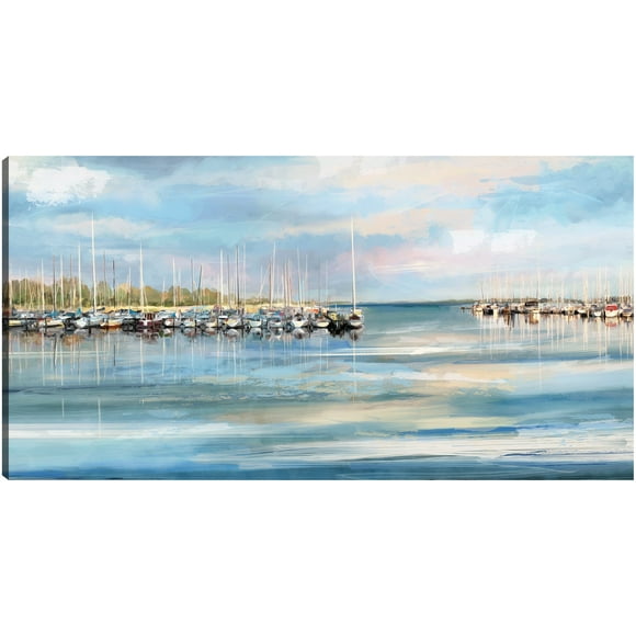 Cuadro Decorativo - puerto azul Jr Impresión en canvas, estrechado