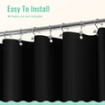 thumbnail image 4 of Yiannan PEVA 8G Black Shower Curtain Liner with 6 Magnets, Heavy Duty & Waterproof-72" x 72", 4 of 7