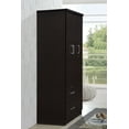 Hodedah 3 Door Bedroom Armoire with Drawers, Chocolate