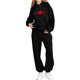 thumbnail image 3 of Conjunto de sudadera con capucha de manga larga para niños con estampado en forma de corazón y pantalones deportivos con lazo en las piernas, conjunto deportivo informal de dos piezas para niños, poli, 3 of 5