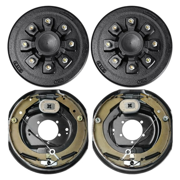 Trailer Hub Drum Kits 8 on 6.5" B.C.Self-Adjusting Trailer Brake Assembly for 7000 lbs Axle, with 12" x 2" Electric Brakes, Backing Plates for Brake System Part Replacement,5-Hole Mounting