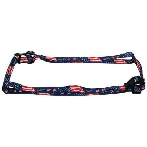 Washington Baseball Nationals Large 1 Inch wide Adjustable Dog Harness - 20" - 30"