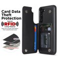 thumbnail image 6 of Allytech Flip Wallet Case for Samsung Galaxy S23 Plus with Card Slots, Premium PU Leather [RFID Blocking] [Double Magnetic Button] Kickstand Shell, Shockproof Anti-Fall Protective Case - Black, 6 of 7