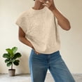 thumbnail image 2 of XUNKUSGA Going Out Tops for Women Fashion 3D Floral Short Sleeve Sweaters for Women Summer Lightweight Comfortable Casual Loose Crewneck Knit Tops,Beige,M, 2 of 7