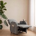 thumbnail image 4 of Sillón Reclinable Eléctrico Easy Living Nero Gris Claro de Tela con Mesa Lateral, Bolsillo Organizador y Reposapiés, 4 of 11