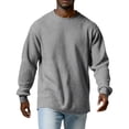 thumbnail image 4 of Mens Waffle Long Sleeve Shirt Loose Fit Crewneck Long Sleeve Thermal Shirts Casual Lightweight Comfort Tops, 4 of 5