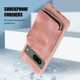thumbnail image 7 of ELEHOLD for Google Pixel 7 Pro,Luxury Zipper Wallet Case with Card Slots Zipper Pocket Kickstand Function Wriststrap Crossbody Shoulder Strap Shockproof Purse Case,pink, 7 of 7