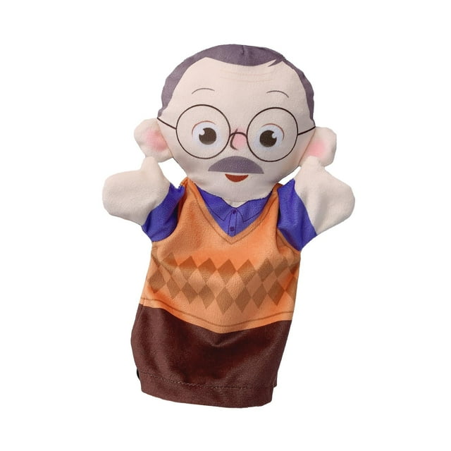 Marionetas de mano familiares, guantes para la cabeza, móvil, chistes de marionetas para dedos para fiesta preescolar, entretenimiento, Abuelo
