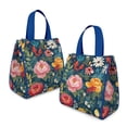 thumbnail image 2 of Pioneer Flower Floral Print Pattern Insulated Lunch Bag for Women & Adults,Large Portable Soft Cooler Lunch Bag,Thermal Food Storage Tote with Pearl Cotton,8.66L,8.75x5.75x9.5 Inch, 2 of 6