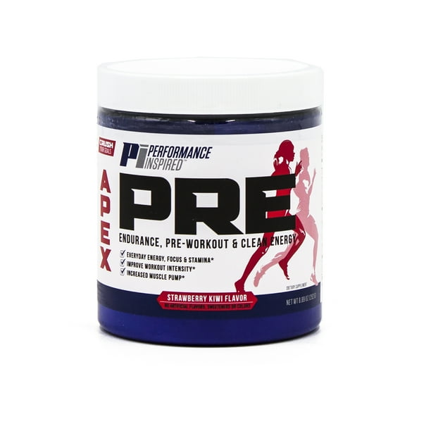 Performance Inspired Apex Pre Workout Powder Energy Endurance Natural Gluten Free Formula Strawberry Kiwi 30 Servings Walmart Com
