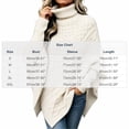 thumbnail image 4 of Women's Cable Knit Poncho Sweater Turtleneck Long Sleeve Loose Fit Casual Pullover Top, 4 of 6
