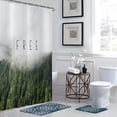 thumbnail image 2 of Misty Forest Shower Curtain, Free Art Font Green Pine Tree Foggy Forest Nature Woodland Country Bathroom Curtains Bathtub Decor Waterproof Fabric Machine Washable with 12 Hooks, 2 of 6