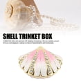 thumbnail image 3 of Shell Trinket Box Metal Seashell Figurine Jewelry Display Holder for Earrings Ring Necklace, 3 of 7