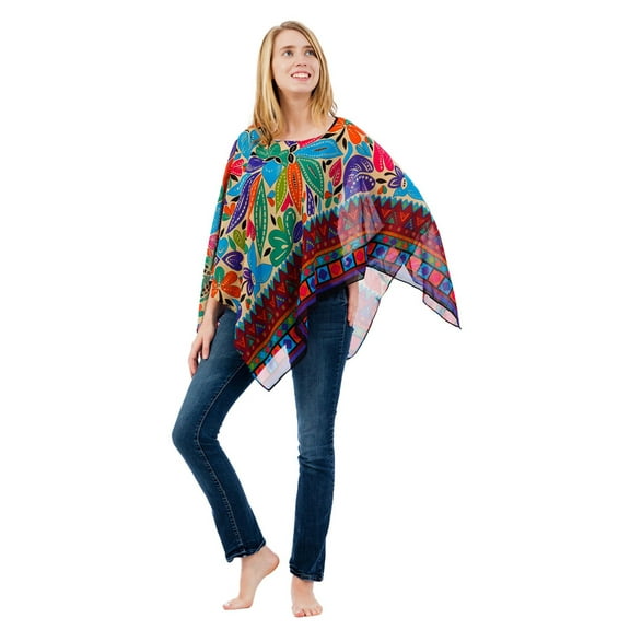 Up2date Fashion's Women's Geometric Pond Print Poncho