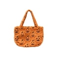 thumbnail image 2 of JHyouerji Cute Pumpkin Printed Halloween Tote Bag Orange Soft Cloth Shoulder Handbag Reusable Shopping Candy Storage Purse for Halloween Daily Use, 2 of 5
