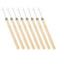 thumbnail image 4 of Shisuyan Dreadlocks Crochet pour Cheveux en Acier Inoxydable et Bois Brun Poignée Confortable Design Portable et Léger 8 Pcs, 4 of 7