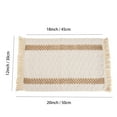 thumbnail image 3 of Ksopiavobs Cotton Macrame Placemats Woven Placemats Rustic Jute Placemat Tassels Beige Boho Placemats Rectangular Placemats Linen Dining Table Mats 4-Pieces, 12x18 inches (Beige), 3 of 7