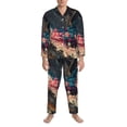 thumbnail image 3 of Fotbe Abstract Peacock Painting Pattern Long Sleeve Pajama Set for Men,Sleepwear Set,2-piece Loungewear Set,Soft PJs Comfy Nightwear with Pockets-XX-Large, 3 of 7