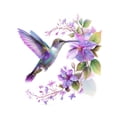 thumbnail image 3 of Etiqueta de la pared Calcomanía,Etiqueta engomada de la pared de la flor Decoración autoadhesiva,Colibrí Mural Cuarto de baño,Impermeable Arte de la pared Decoración Fondo Sala, 3 of 8