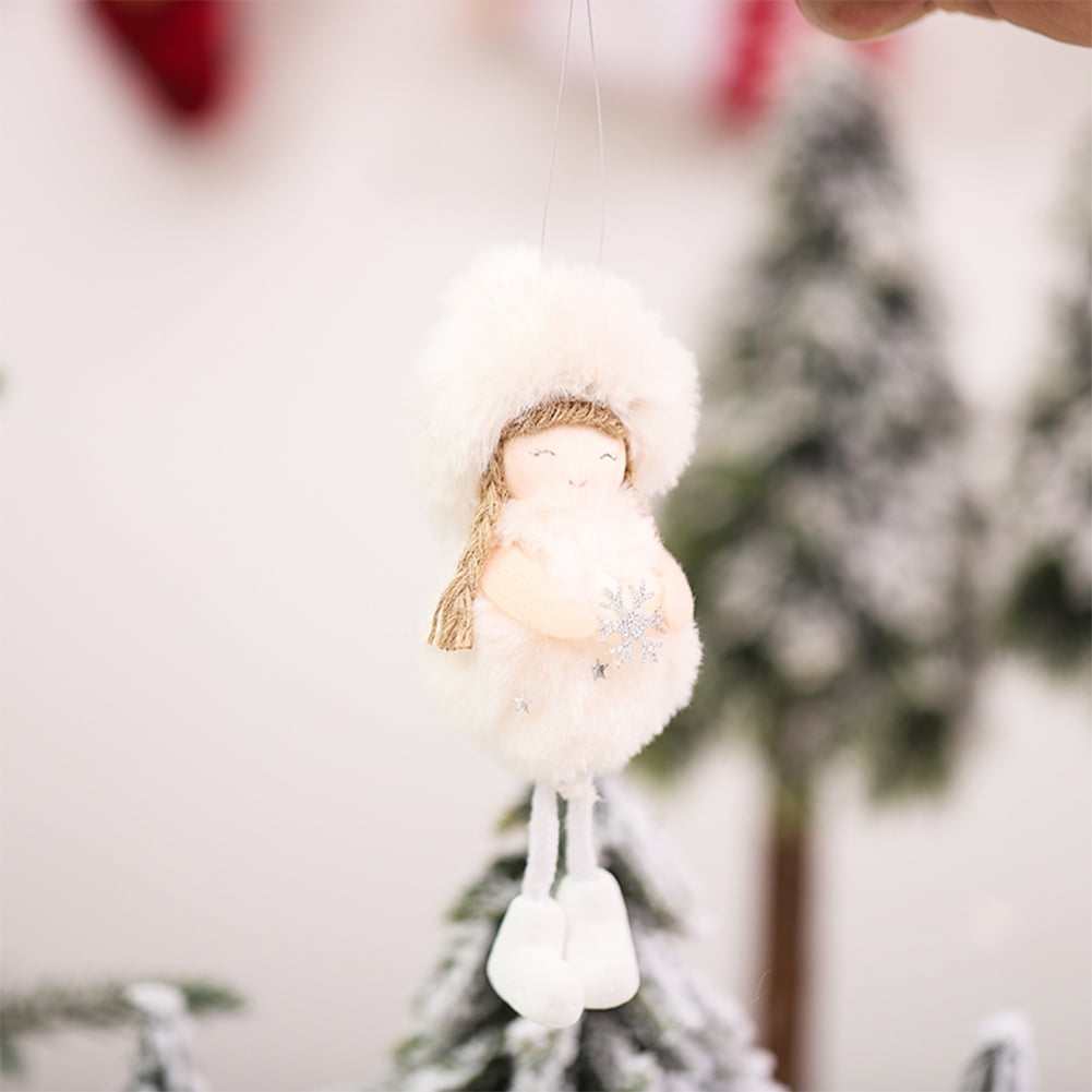 Girls Angel Christmas Decorations Plush Doll Drop Ornament Hanging Pendant Y1 