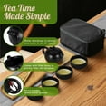 thumbnail image 4 of Chinese Japanese Vintage Kungfu Gongfu Tea Set Portable Travel Teapot, (Matte Black) Porcelain Ceramic Tea pot, 4 Tea Cup, Bamboo Tea Tray, Tea Mat, Portable Travel Bag, 4 of 7