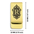 thumbnail image 2 of Stainless Steel Alphabet Letter R initial Classic Slim Money Clip Credit Card Holder, 2 of 2