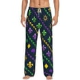 thumbnail image 2 of Kdxio Mardi Gras Strings of Beads Print Men's Sleep Pajama Pant Lounge Pants with Pockets, 2 of 8