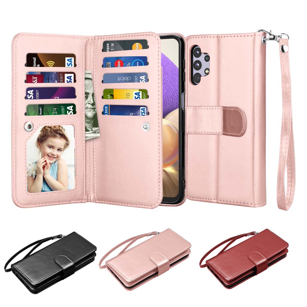 6.5" Galaxy A32 5G Wallet Case, Samsung Galaxy A32 5G 2021 PU Leather