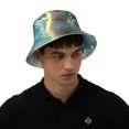 thumbnail image 5 of Vsdgher Cute Angel Winged Rabbit Print Bucket Hat for Men&Women Bucket Hat Reversible Summer Double-Side-Wear Travel Gardening, Beach, Camping, Hiking, Fishing Cap, 5 of 5