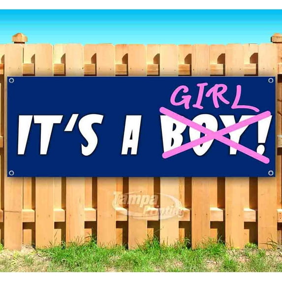 It'S A Girl! 13 oz Vinyl Banner With Metal Grommets