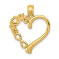 thumbnail image 1 of 14k Yellow Gold Mom Heart Infinity Symbol Necklace Charm Pendant, 1 of 8