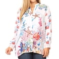 thumbnail image 1 of Sakkas Ditta Women's Casual Loose Long Sleeve Print Button Down Shirt Tunic Blouse - FM214-Multi - One Size, 1 of 5
