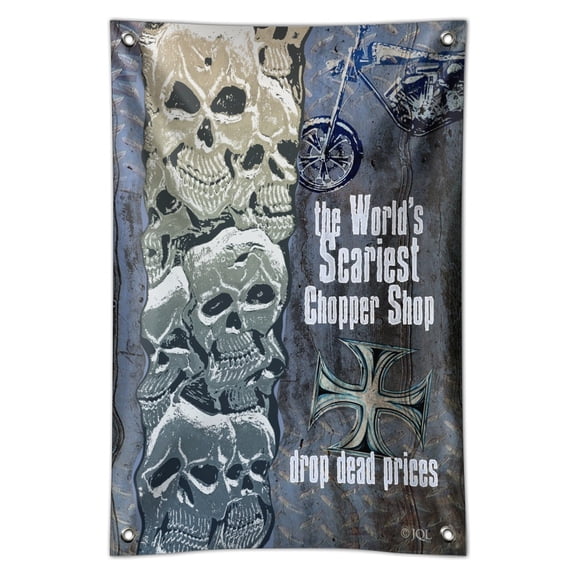 World's Scariest Chopper Shop Drop Dead Prices Biker Home Business Office Sign